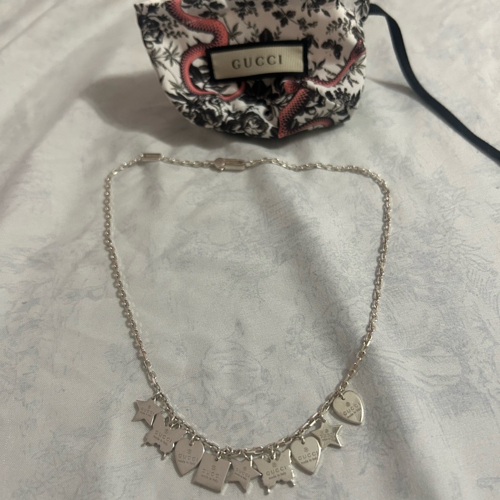 Gucci Silver Charm Necklace